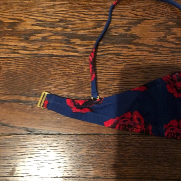 J.Crew blue underwire bikini with rose pattern - Picture 5 of 8
